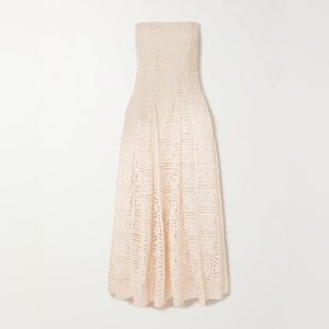 Cult Gaia Solia strapless guipure lace maxi dress